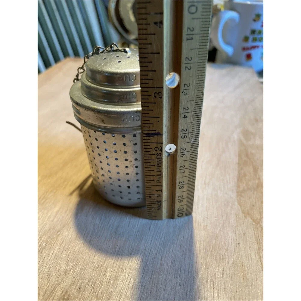 Vintage Tea Pot Infuser for Loose Tea Large Strainer Aluminum